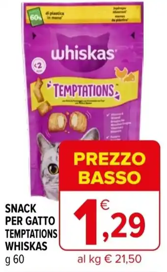 Iperal Snack per gatto temptations WHISKAS offerta