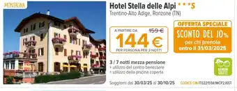 Iperal Hotel Stella delle Alpi offerta