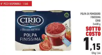 Conad Superstore Polpa di pomodoro finissima CIRIO offerta