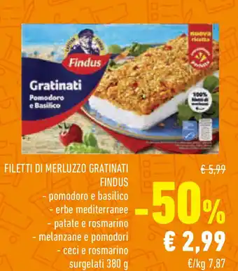 Conad Superstore Filetti di merluzzo gratinati FINDUS offerta