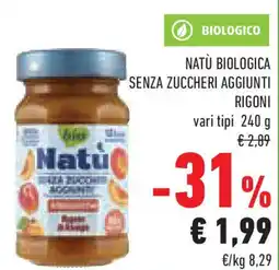 Conad Superstore Natù biologica senza zuccheri aggiunti RIGONI offerta