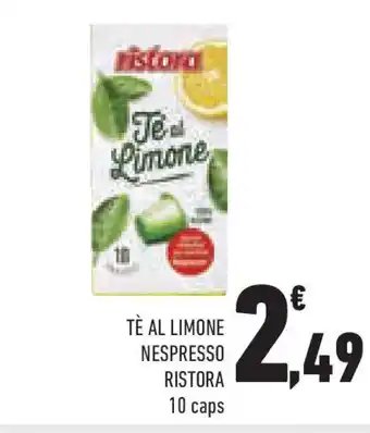 Conad Superstore Tè al limone nespresso RISTORA offerta