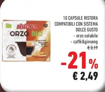 Conad Superstore 10 capsule ristora compatibili con sistema DOLCE GUSTO offerta