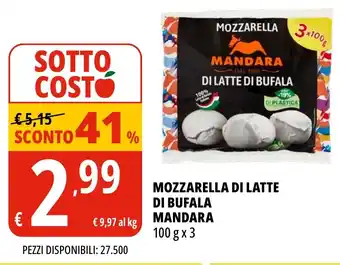 Tigros Mozzarella di latte di bufala mandara offerta