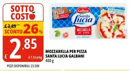 Tigros Mozzarella per pizza santa lucia galbani offerta