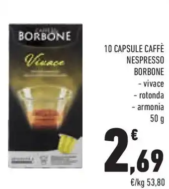 Conad Superstore 10 capsule caffè nespresso BORBONE offerta