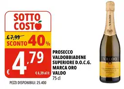 Tigros Prosecco valdobbiadene superiore d.o.c.g. marca dro valdo offerta