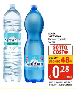 Tigros Acqua sant'anna naturale - frizzante 1,5 litri offerta