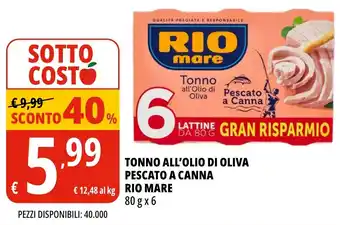 Tigros Tonno all'olio di oliva pescato a canna rio mare offerta