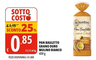 Tigros Pan bauletto grano duro mulino bianco offerta