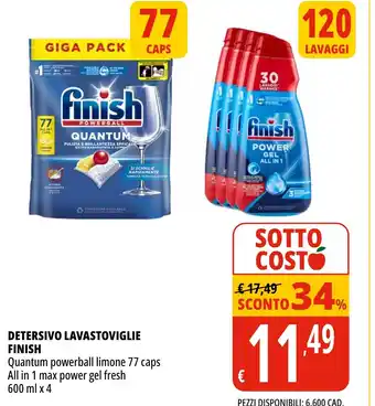 Tigros Detersivo lavastoviglie finish offerta