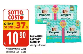 Tigros Pannolini baby dry pampers vari tipi e formati offerta