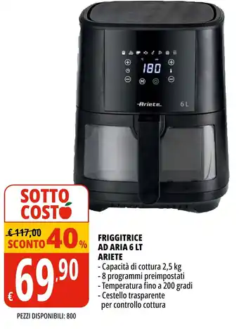 Tigros Friggitrice ad aria 6 lt ariete offerta