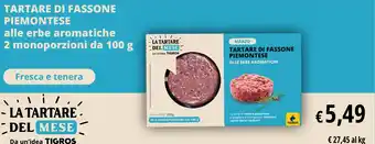 Tigros Tartare di fassone piemontese alle erbe aromatiche 2 monoporzioni da offerta