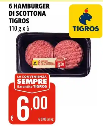 Tigros 6 hamburger di scottona tigros offerta