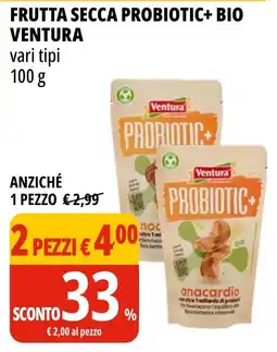 Tigros Frutta secca probiotic+ bio ventura vari tipi offerta