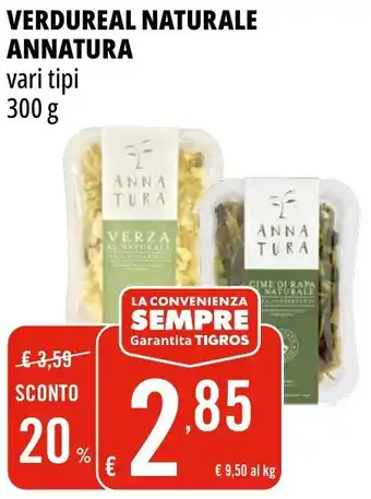 Tigros Verdureal naturale annatura vari tipi offerta