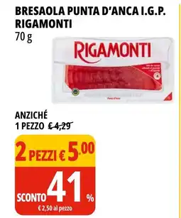 Tigros Bresaola punta d'anca i.g.p. rigamonti offerta