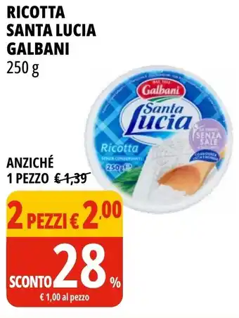 Tigros Ricotta santa lucia galbani offerta