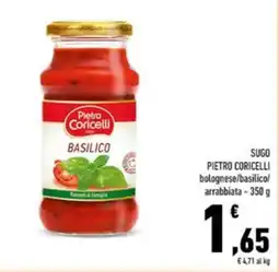 Conad SUGO PIETRO CORICELLI bolognese/basilico/ arrabbiata offerta