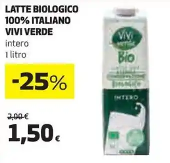 Coop Latte biologico 100% italiano VIVI VERDE offerta