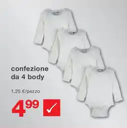 KiK confezione da 4 body offerta