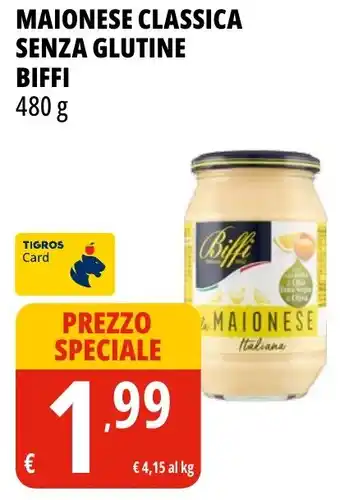 Tigros Maionese classica senza glutine biffi offerta