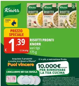 Tigros Risotti pronti knorr vari tipi offerta