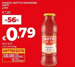 Bennet Passata mutti di pomodoro MUTTI offerta