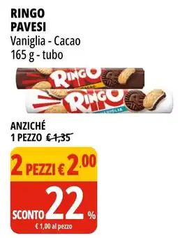 Tigros Ringo pavesi vaniglia - cacao - tubo offerta