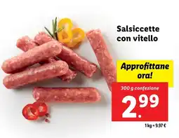 Lidl Salsiccette con vitello offerta