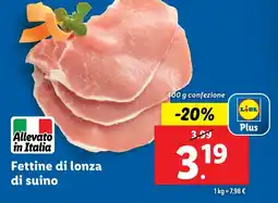 Lidl Fettine di lonza di suino offerta