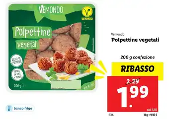 Lidl Vemondo Polpettine vegetali offerta