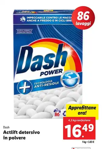 Lidl Dash Actlift detersivo in polvere offerta