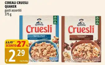 Tigros Cereali cruesliQUAKER offerta