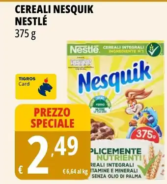 Tigros Cereali nesquik NESTLÉ offerta