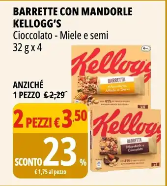 Tigros Barrette con mandorle KELLOGG'S offerta