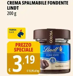 Tigros Crema spalmabile fondente LINDT offerta