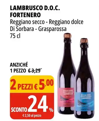 Tigros Lambrusco d.o.c. FORTENERO offerta