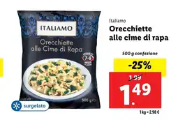 Lidl Italiamo Orecchiette alle cime di rapa offerta