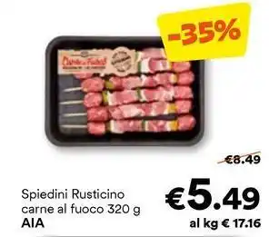 Unes Spiedini Rusticino carne al fuoco AIA offerta