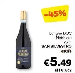 Unes Langhe DOC Nebbiolo SAN SILVESTRO offerta