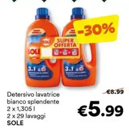 Unes Detersivo lavatrice bianco splendente SOLE offerta