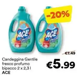 Unes Candeggina Gentile fresco profumo bipacco ACE offerta