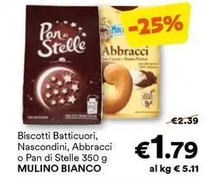 Unes Biscotti Batticuori, Nascondini, Abbracci o Pan di Stelle MULINO BIANCO offerta