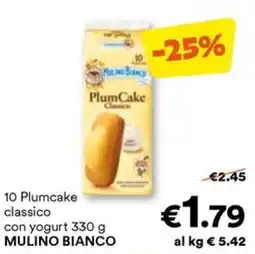 Unes 10 Plumcake classico con yogurt MULINO BIANCO offerta