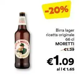 Unes Birra lager ricetta originale MORETTI offerta