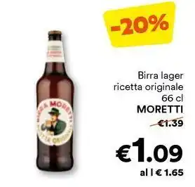 Unes Birra lager ricetta originale MORETTI offerta