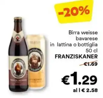 Unes Birra weisse bavarese in lattina o bottiglia FRANZISKANER offerta