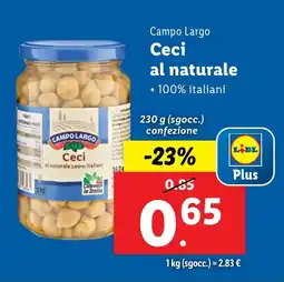 Lidl Campo Largo Ceci al naturale offerta